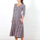 Long summer dress with sleeves, supple floral viscose