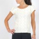 White short-sleeved top, floral pattern