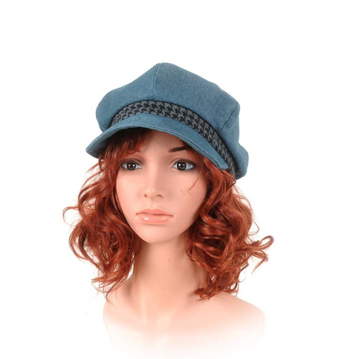 Casquette  gavroche originale fabriquée en France denim bleu canard