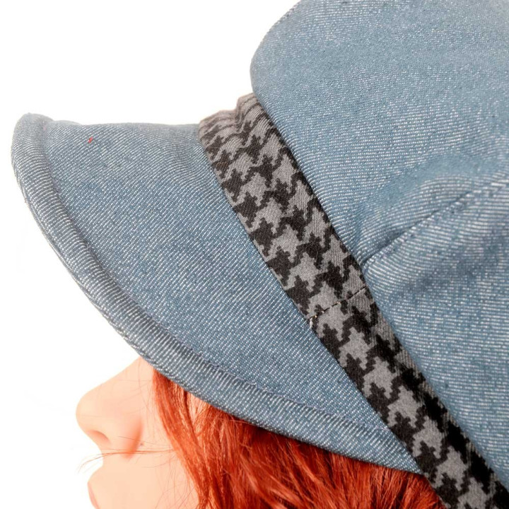 Casquette gavroche originale de créateur denim bleu canard