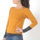 Yellow and dark grey women's sweater, soft knit jersey