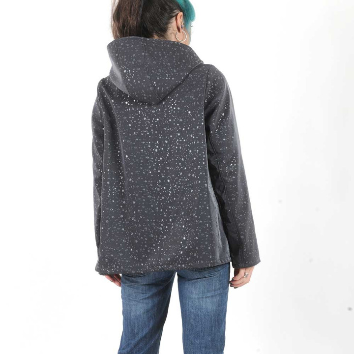 Veste imperméable made in France créateur français polaire gris foncé gouttes d'eau