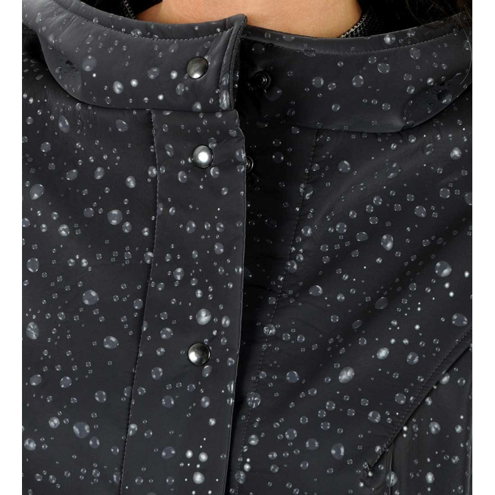 Veste imperméable polaire gris foncé gouttes d'eau