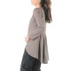 Long taupe brown jersey swallowtail sweater