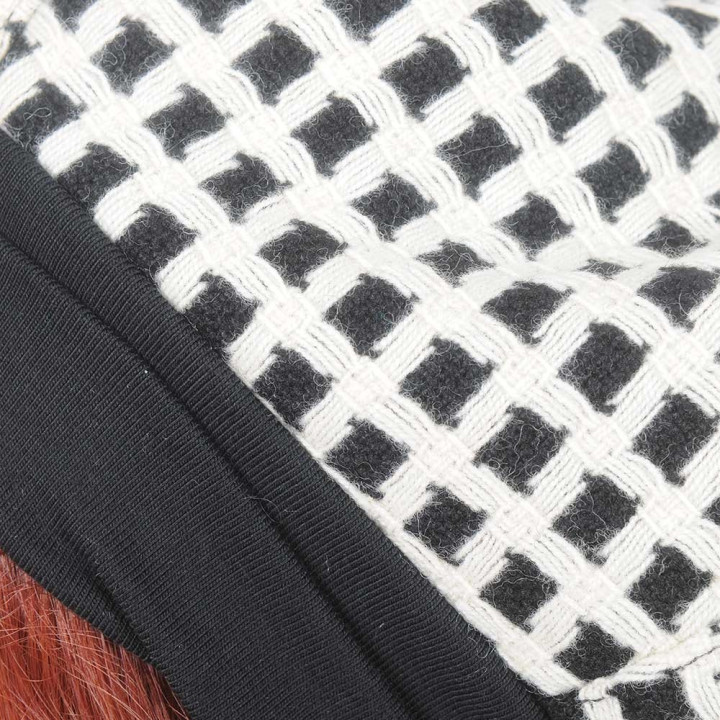 Béret lainage carreaux blancs et noirs