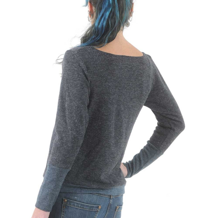 Pull femme tons de bleu, maille souple et douce