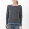 Dark and light grey-blue women's sweater, soft knit jersey