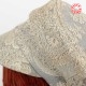 Chapeau casquette tissu vintage brodé gris beige