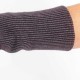 Striped plum and grey wool fingerless gloves