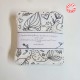 Set of 7 washable fabric face wipes, printed white cotton