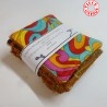 Set of 7 washable fabric face wipes, colorful vintage cotton