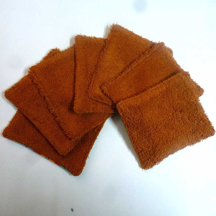 Set of 7 washable cotton face red tones