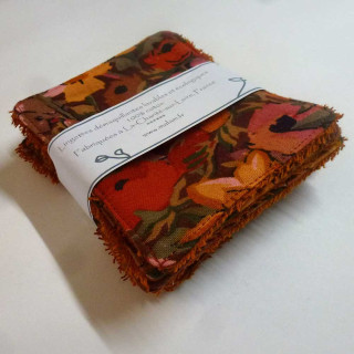 Set of 7 washable cotton face red tones