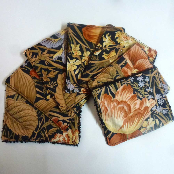 Lot de 7 lingettes fabriquée en France lavables Zéro déchet, tons violets