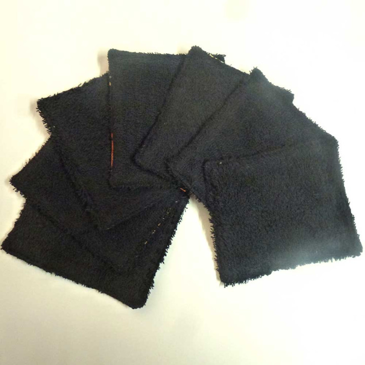 Lot de 7 lingettes fabriquée en France lavables Zéro déchet, tons violets