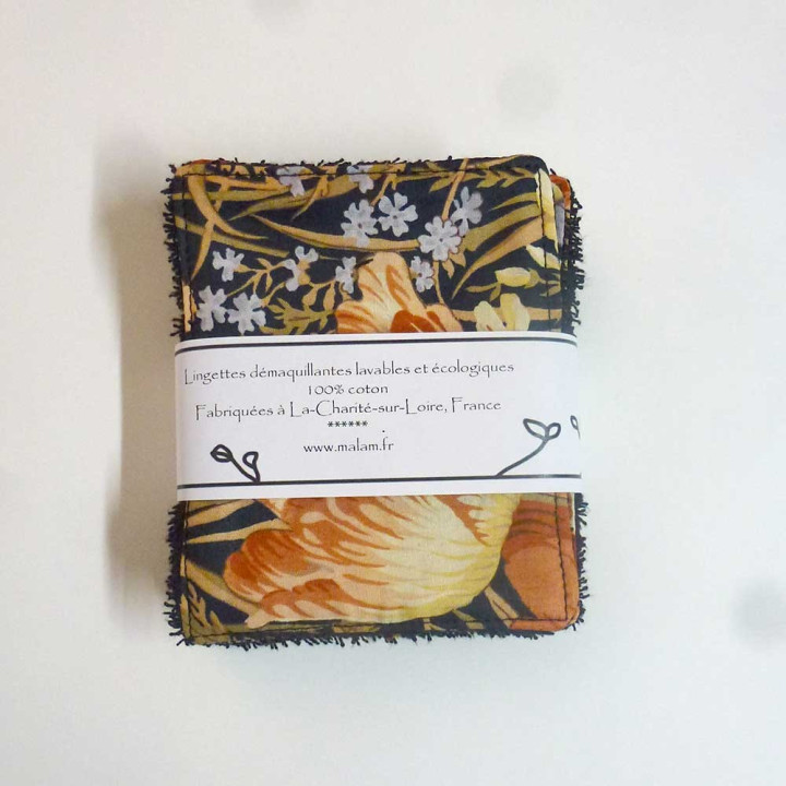 Lot de 7 lingettes fabriquée en France lavables Zéro déchet, tons violets