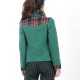 Short green wool jacket with wide collar