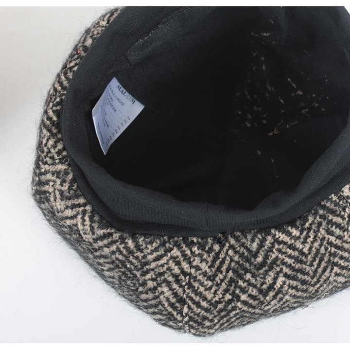 Béret lainage épais chevrons