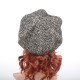 Brown chevron wool beret hat
