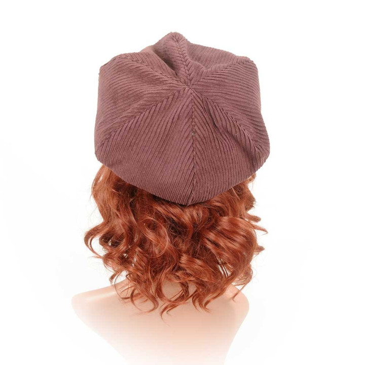 Plum corduroy beret hat