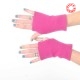 Short fuchsia pink wool winter handwarmers