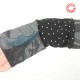 Long jersey armwarmers in a patchwork of grey print and white dots