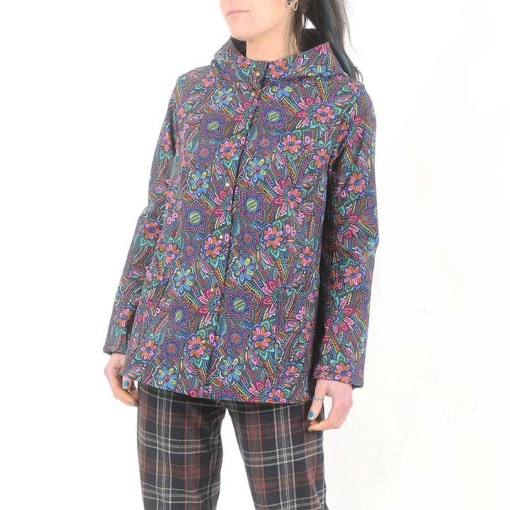 Colorful print softshell raincoat jacket