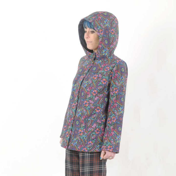 Colorful print softshell raincoat jacket