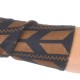 Navy and bronze graphic fingerless gloves, stretchy jersey