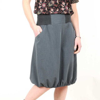 Jupe boule gris foncé, ceinture stretch