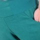 Pantalon original fabriqué en France femme 4/5 en lin uni bleu canard
