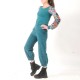 Womens teal blue corduroy pants with jersey belt