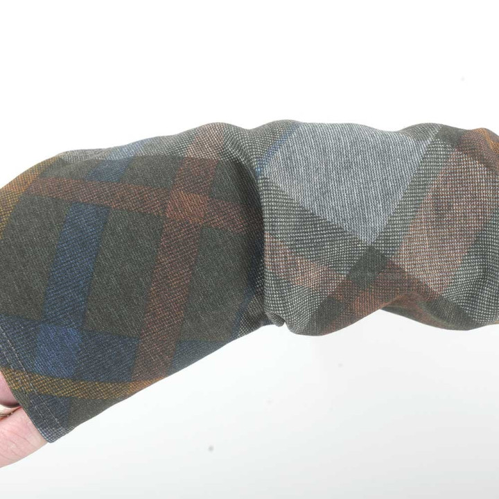 Mitaines longues écossaises, tons foncés, jersey extensible