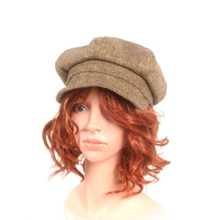 Newsboy cap hat in vintage brown tweed