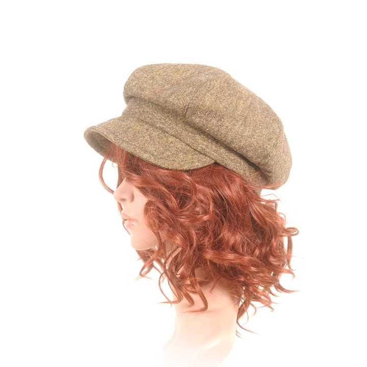 Newsboy cap hat in vintage brown tweed