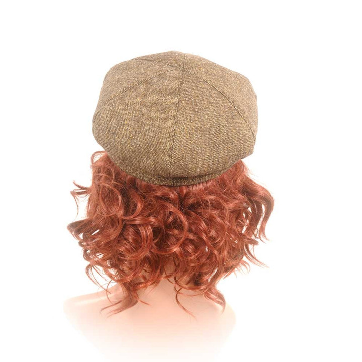 Newsboy cap hat in vintage brown tweed