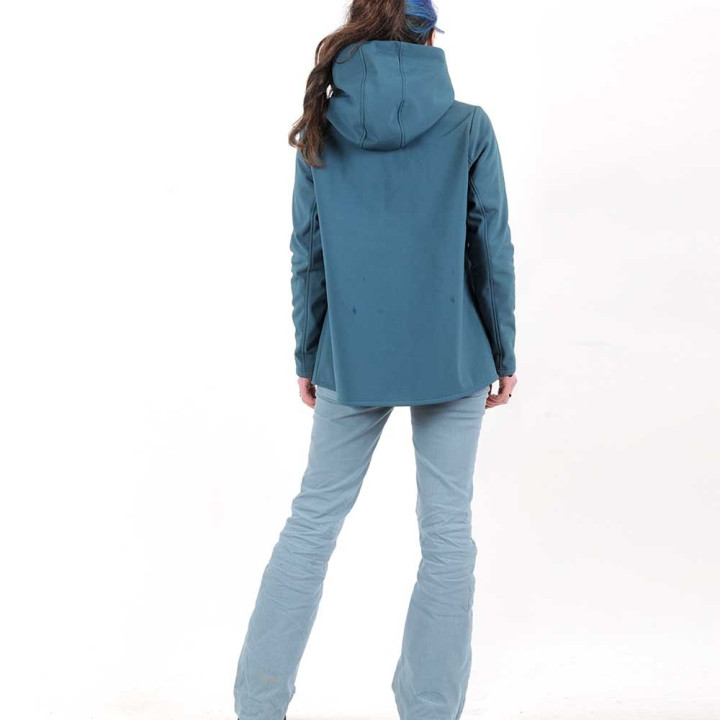 cadeau pour femme Veste imperméable polaire bleu pétrole uni