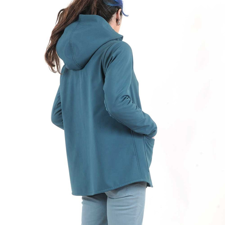 cadeau pour femme Veste imperméable polaire bleu pétrole uni