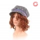 Casquette gavroche coton vintage fleuri violet rose vert