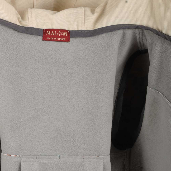 Manteau imperméable polaire imprimé oiseaux fond écru