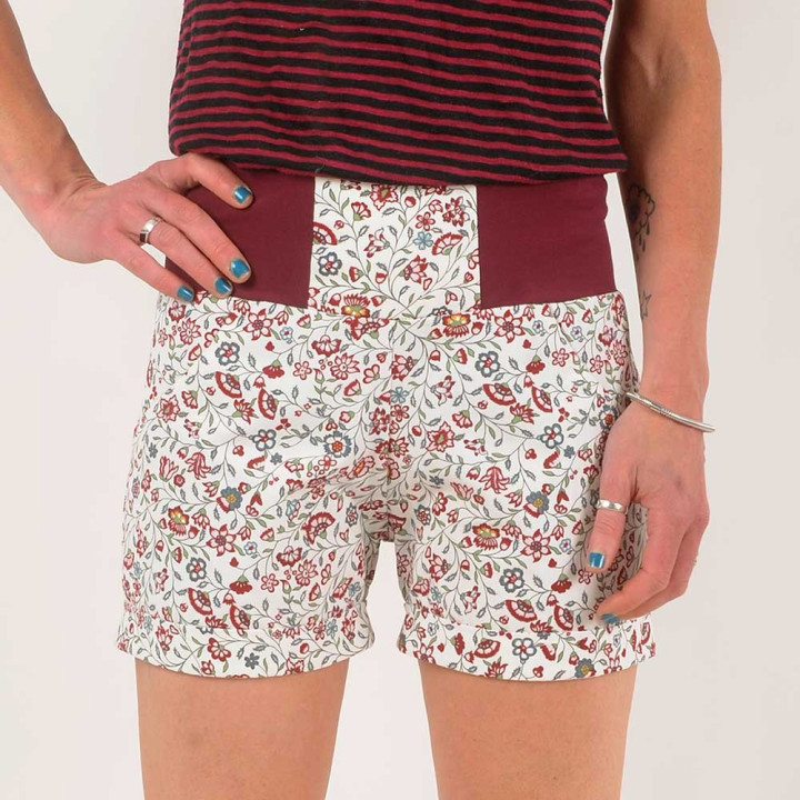 Womens white cotton with colorful floral print