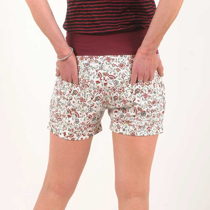 Womens white cotton with colorful floral print