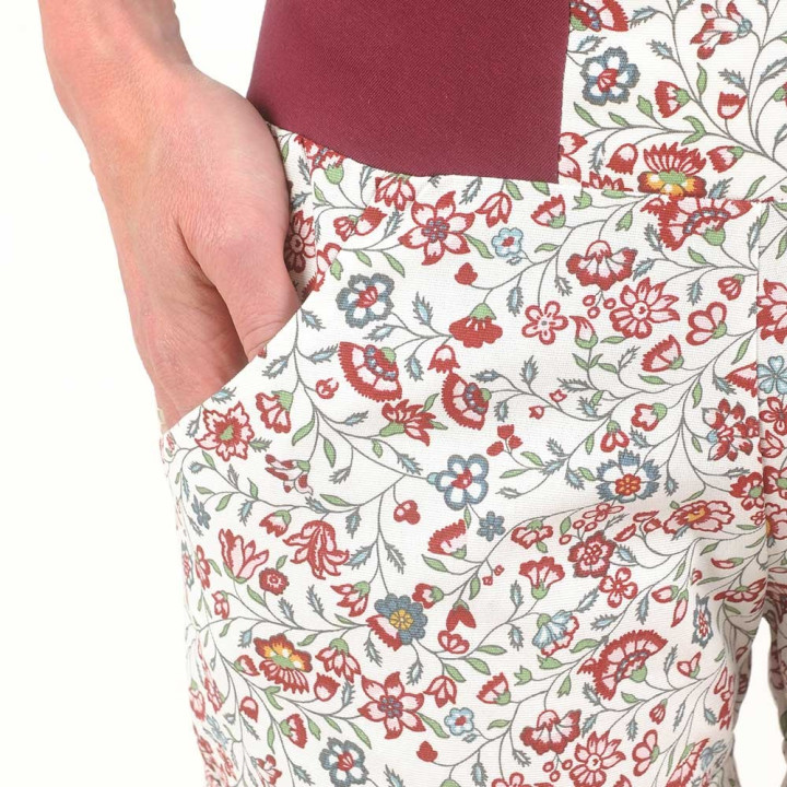 Womens white cotton with colorful floral print