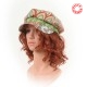 Casquette gavroche coton vintage fleuri rouge vert bleu