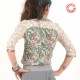 Chemisier fleuri tissus vintage vert rose blanc
