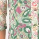 Chemisier fleuri tissus vintage vert rose blanc