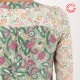 Chemisier fleuri tissus vintage vert rose blanc