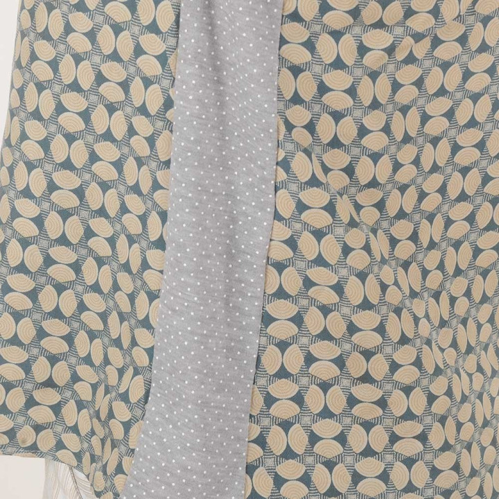 Beige and blue printed tank top, vintage silk