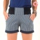 Short femme jean rayé marine et blanc extensible