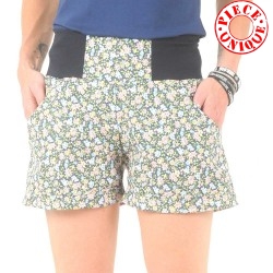 Womens shorts, vintage floral cotton